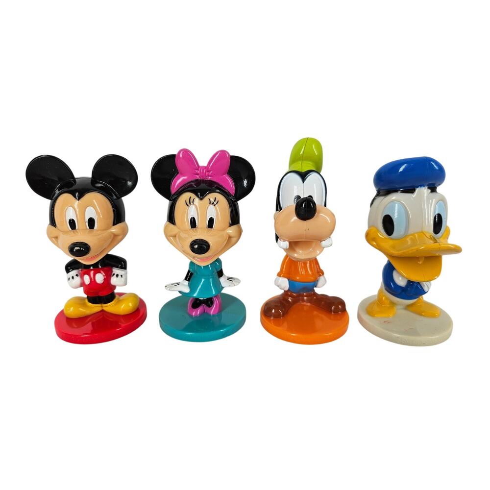VINTAGE KELLOGG’S DISNEY MICKEY & FRIENDS BOBBLEHEAD 4 SET – 2003 CEREAL PREMIUM